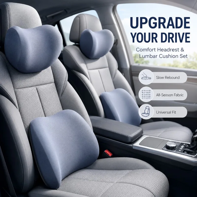 Memory Foam Car Neck Pillow Lumbar Support - Подушка для шеи в автомобиль из