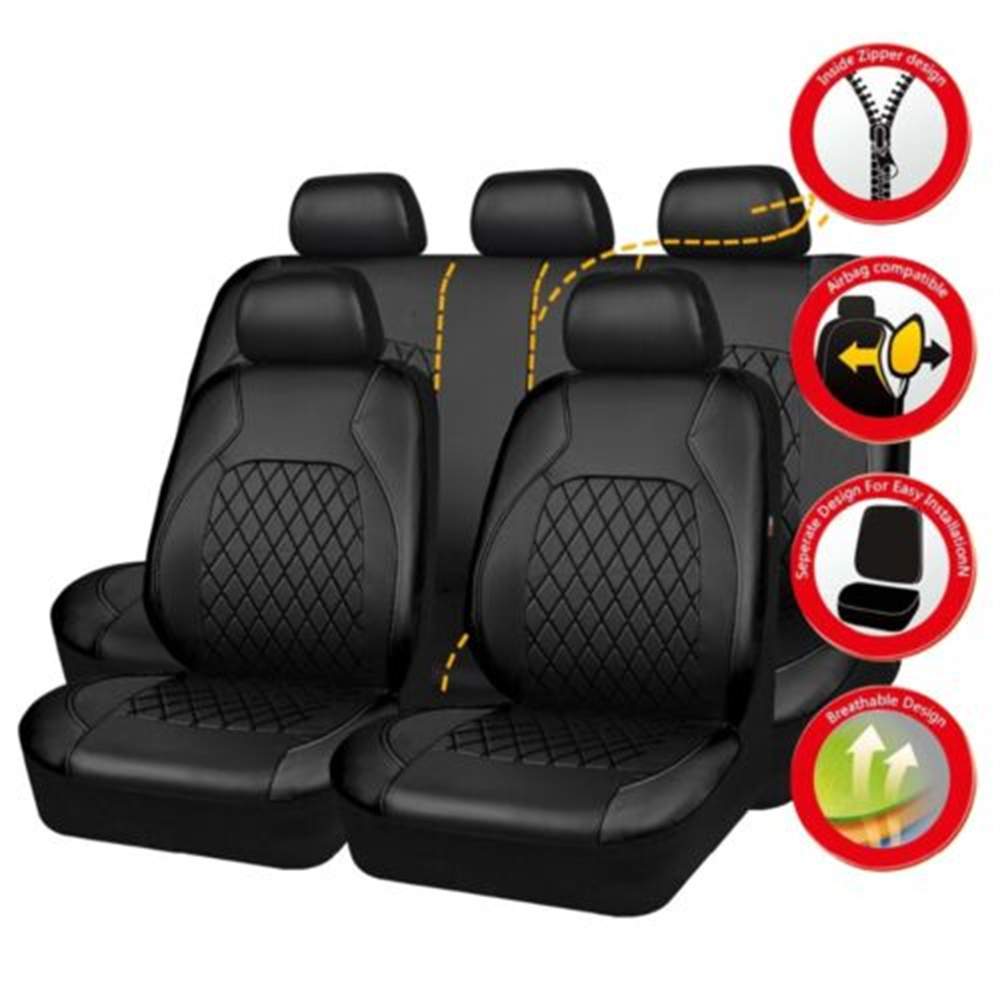 Leather Car Seat Covers Full Set Universal - Универсальный набор чехлов на автомобильное сиденье