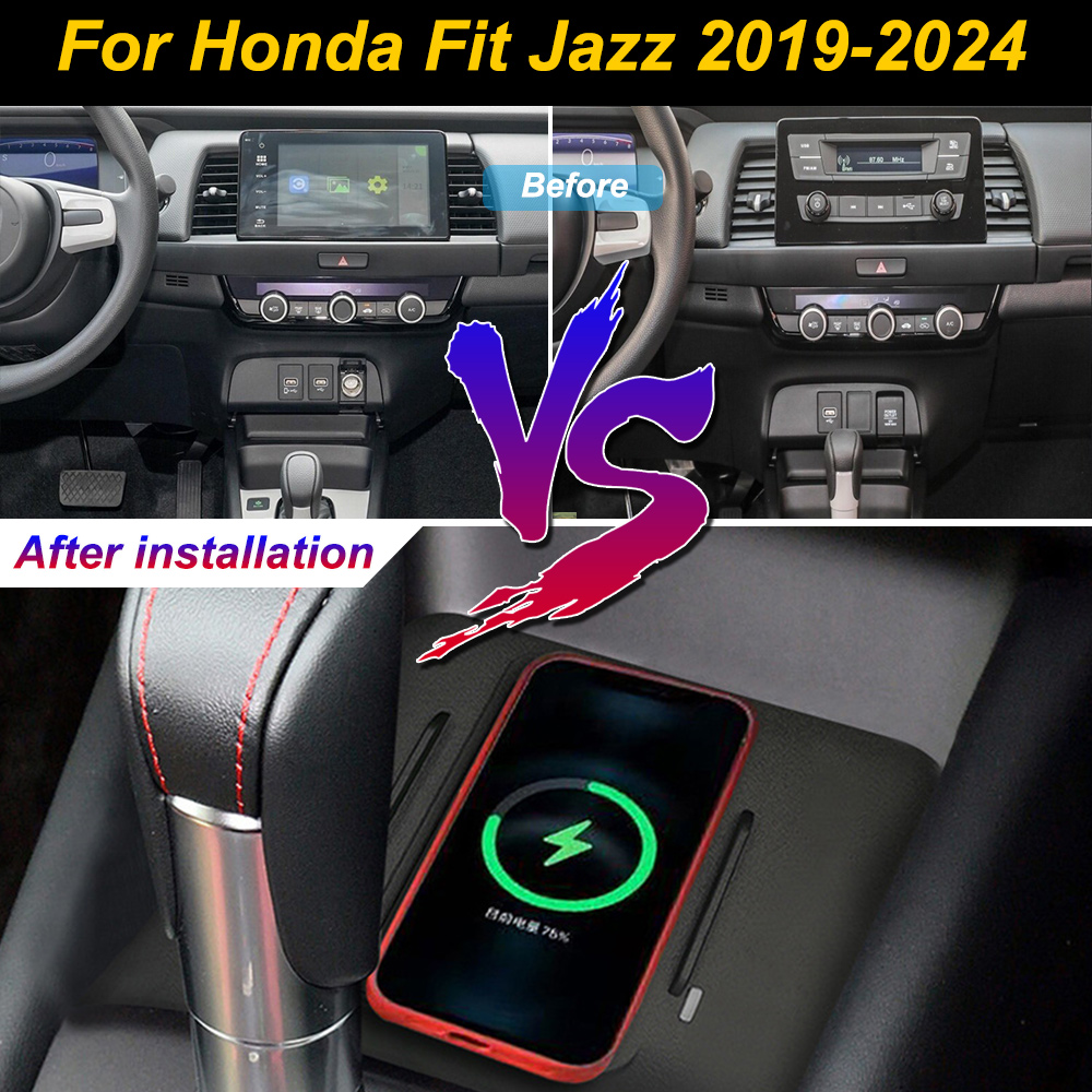 Wireless Car Charger Mount Fast Charging - 2 DIN для Honda Fit Jazz