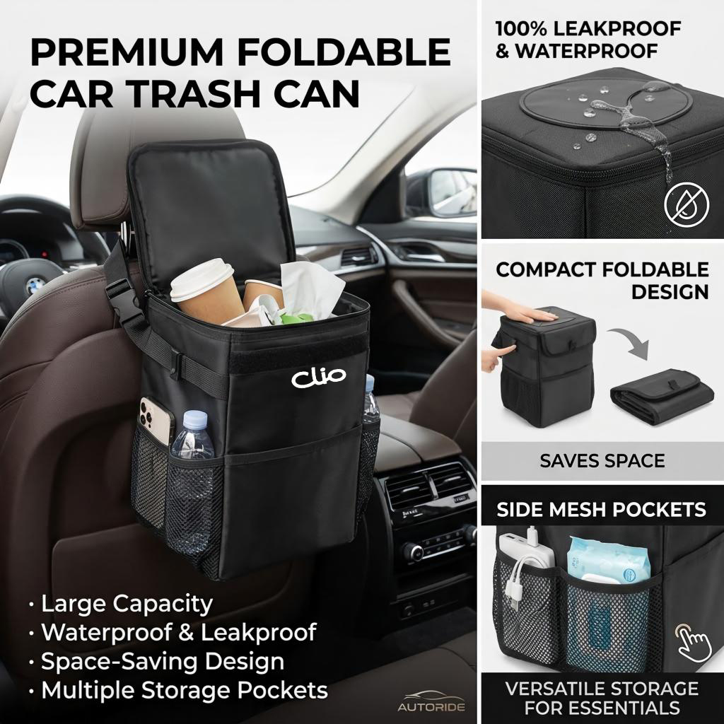 Waterproof Car Trash Can With Lid - Водонепроницаемая сумка-органайзер для хранения мусора в