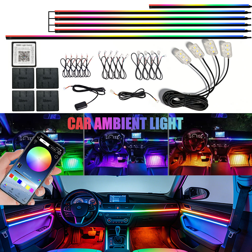 Универсальные акриловые светод – обзор и цена Led Ambient Interior Car Lights App Control