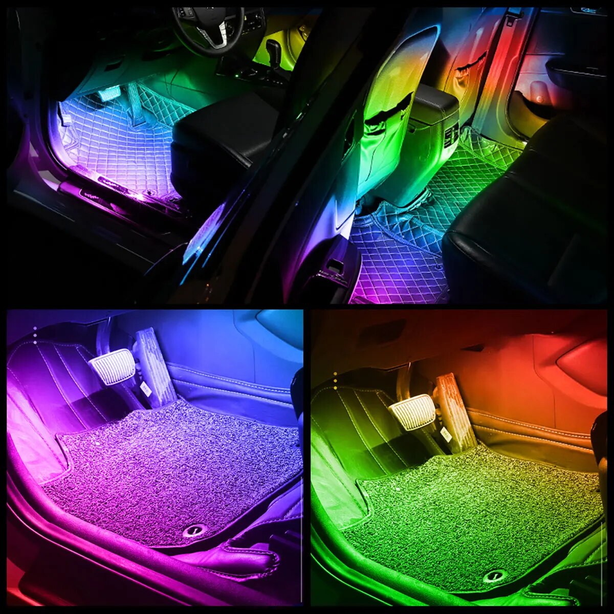 4 в 1 6 в 1 симфонический Авто – обзор и цена Led Ambient Interior Car Lights App Control