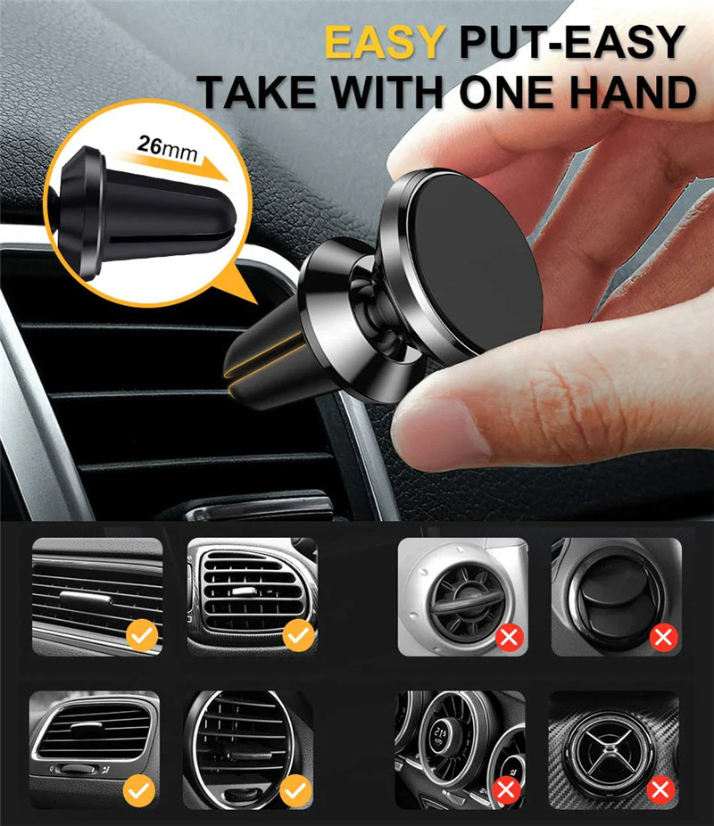 Универсальный магнитный держат – обзор и цена Magnetic Phone Holder For Car Vent