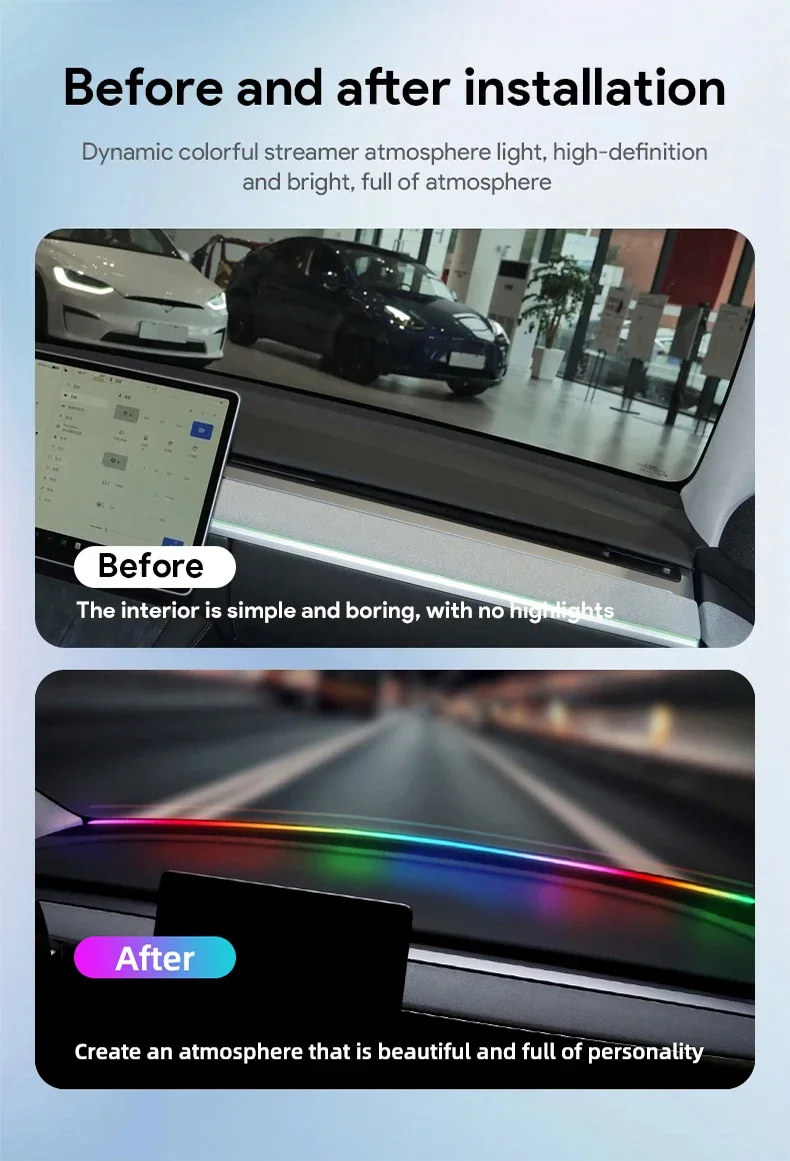 140/150 см светодиодный автомо – обзор и цена Led Ambient Interior Car Lights App Control