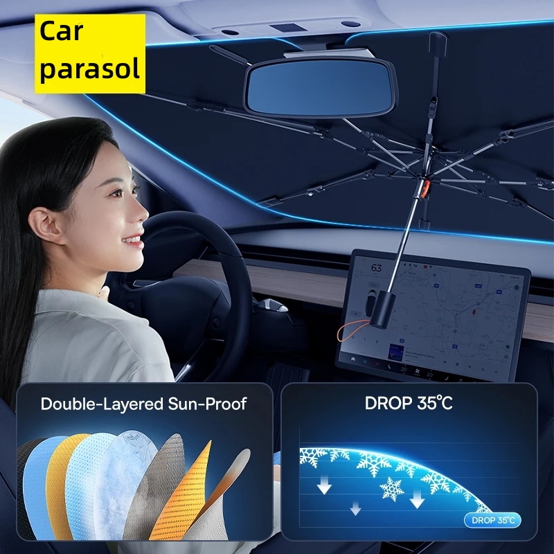 Автомобильный солнцезащитный к – обзор и цена Car Sunshade Windshield Umbrella Foldable
