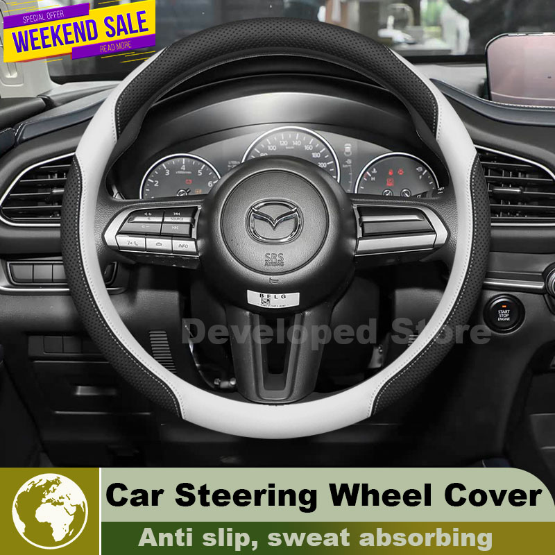 Кожаный чехол на руль для Mazd – обзор и цена Car Steering Wheel Cover Anti Slip Breathable