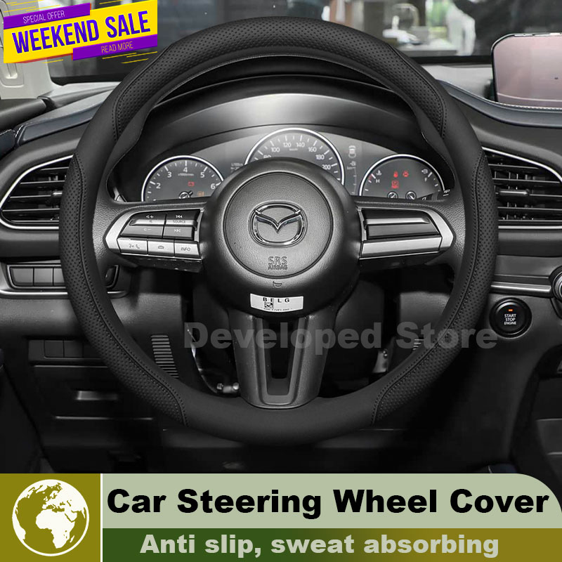 Кожаный чехол на руль для Mazd – обзор и цена Car Steering Wheel Cover Anti Slip Breathable