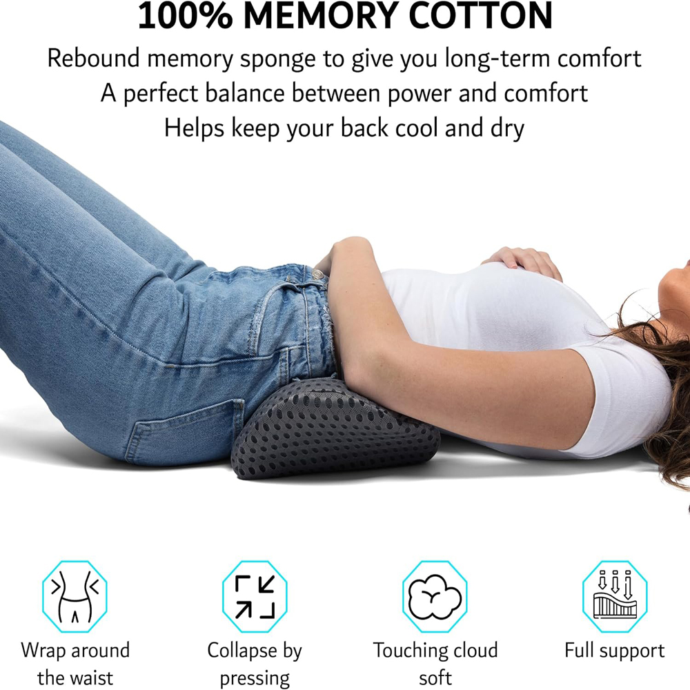Дышащая подушка с эффектом пам – обзор и цена Memory Foam Car Neck Pillow Lumbar Support